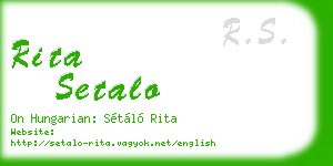 rita setalo business card
