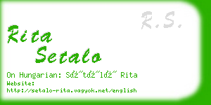 rita setalo business card